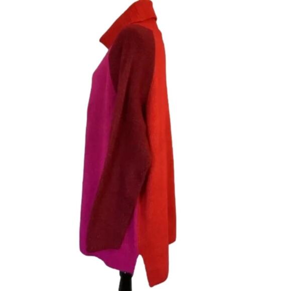 Lane Bryant Classic Turtleneck Colorblock Sweater in Very‎ Berry 22 24 3X New - Picture 11 of 11